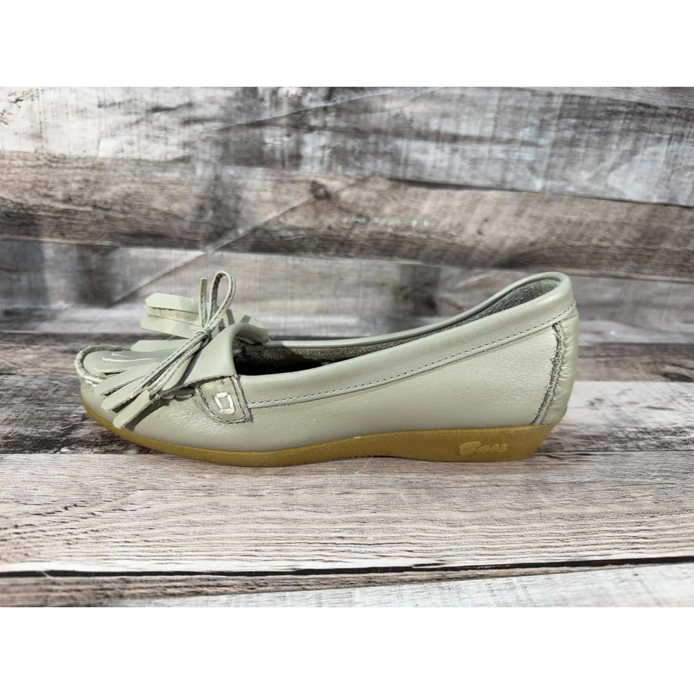 Vintage Bass Leather Tassel Loafers Shoes Women Gray Silver Size 5.5 - Picture 9 of 15